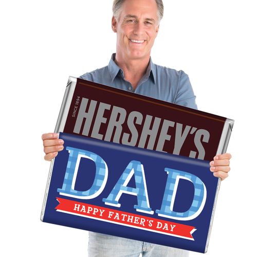 Personalized Father's Day Plaid Giant 5lb Hershey's Chocolate Bar