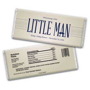 Baby Shower Personalized Chocolate Bar Wrappers Little Man