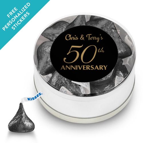 Anniversary Party Favors Personalized Small Silver Plastic Tin 25th Anniversary Favor (25 Pack)