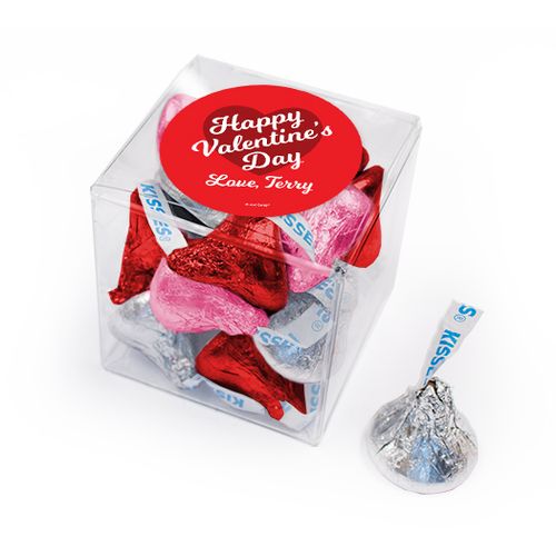 Personalized Valentine's Day Script Heart Hershey's Kisses Gift Box