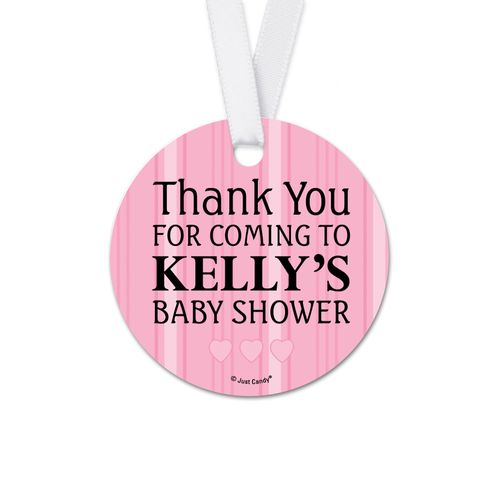 Personalized Round Baby Shower First Peek Favor Gift Tags (20 Pack)