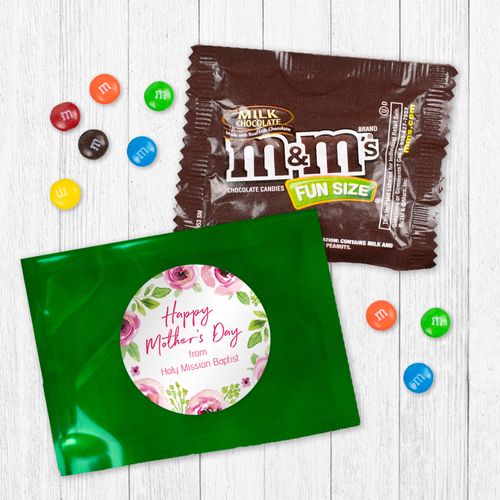 Personalized Bonnie Marcus Mother's Day Pink Floral Milk Chocolate M&Ms