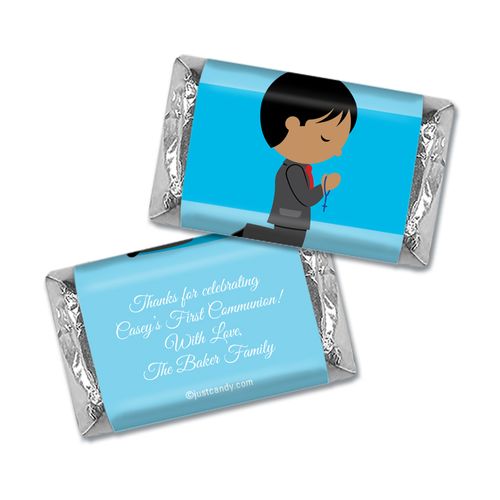 Communion Personalized Hershey's Miniatures Wrappers Boy in Prayer