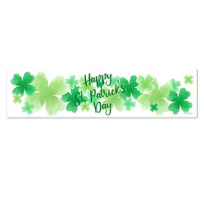 Personalized St. Patrick's Day Watercolor Clovers 5 Ft. Banner