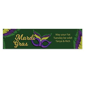 Personalized Mardi Gras Masquerade 5 Ft. Banner