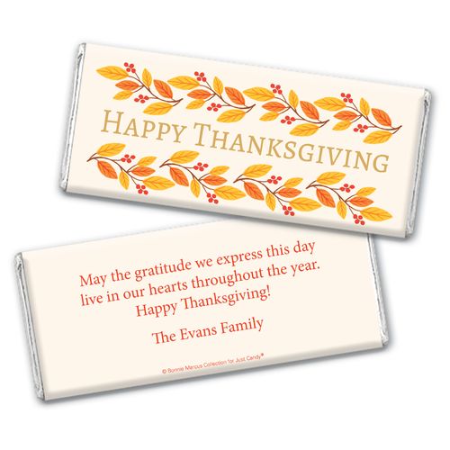 Personalized Bonnie Marcus Thanksgiving Giving Thanks Chocolate Bar Wrappers Only