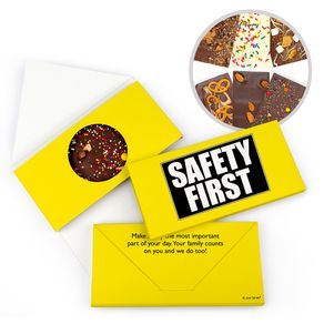 Personalized Business Safety First Gourmet Infused Belgian Chocolate Bars (3.5oz)