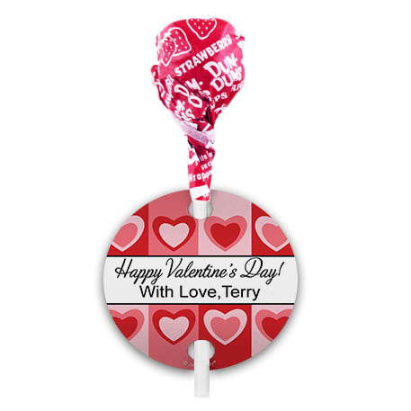 Personalized Valentine's Day Love Pop Art Hearts Dum Dums with Gift Tag ...