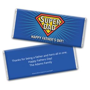 Personalized Bonnie Marcus Collection Father's Day Super Dad Chocolate Bar Wrappers