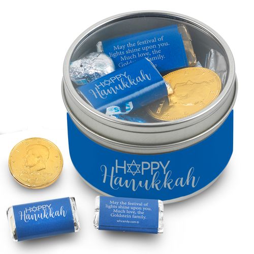 Personalized Happy Hanukkah Holiday Tin
