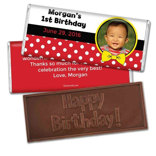 Birthday Personalized Embossed Chocolate Bar Mickey Mouse Photo
