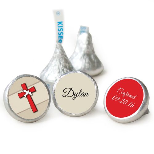 Confirmation Personalized Hershey's Kisses Red Cross and Dove Assembled Kisses