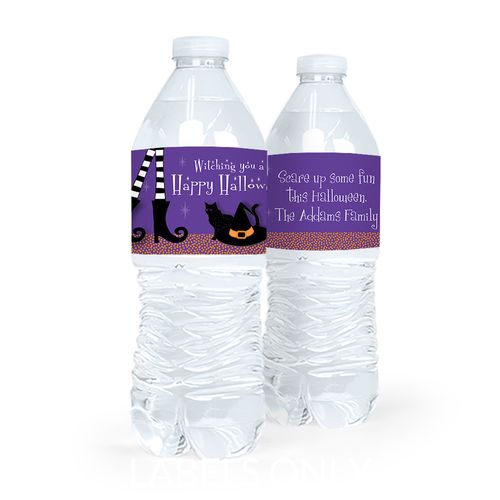 Personalized Halloween The Witch Is In Water Bottle Labels (5 Labels)