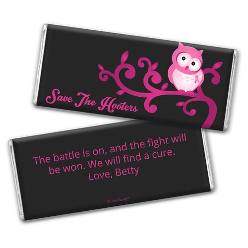 Personalized Breast Cancer Awareness Save the Hooters Chocolate Bar & Wrapper