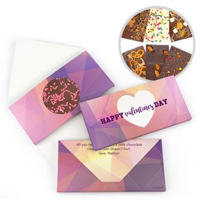 Personalized Valentine's Day Kaleidoscope Heart Gourmet Infused Belgian Chocolate Bars (3.5oz)
