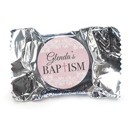 Personalized Bonnie Marcus Baptism Floral Filigree York Peppermint Patties