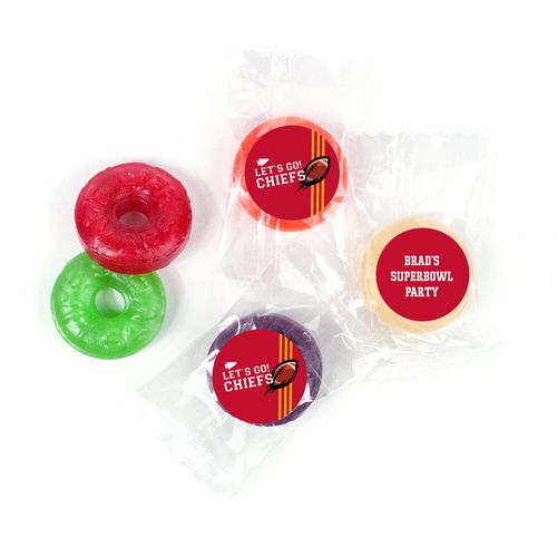 Personalized Chiefs Football Party Life Savers 5 Flavor Hard Candy