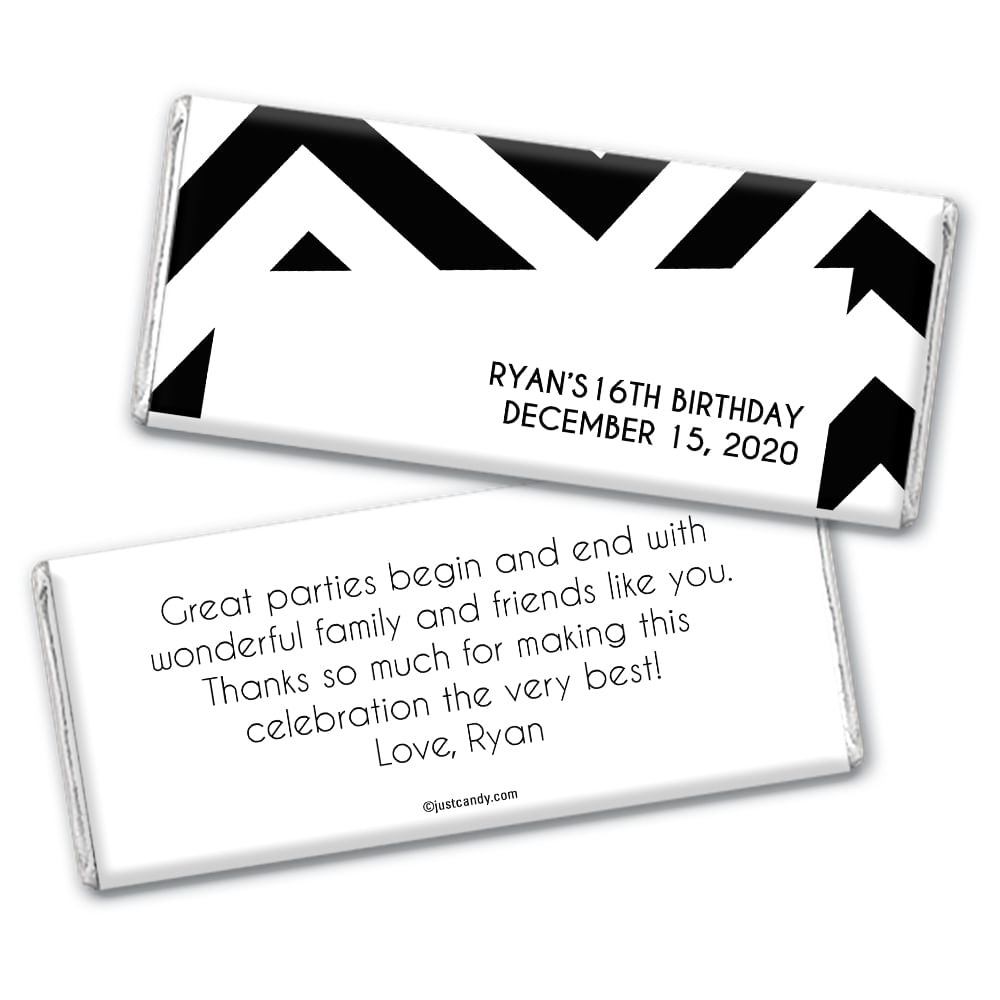 Birthday | Personalized Chocolate Bar Wrappers | Chevron - JustCandy.com