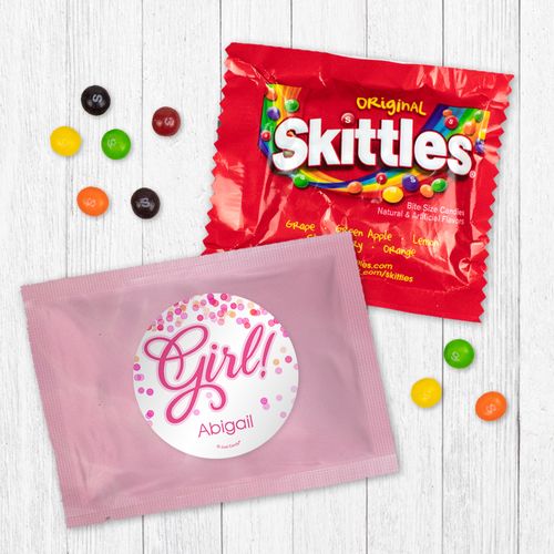 Personalized Girl Birth Announcement It's a Girl Bubbles Skittles
