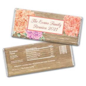 Bonnie Marcus Collection Family Reunions Personalized Chocolate Bar Wrappers Chocolate and Wrapper Blooming Joy Family Reunion Favor