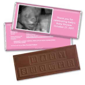 Baby Shower Personalized Embossed Chocolate Bar Sonogram Photo