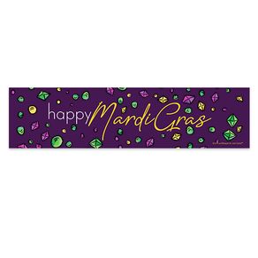 Mardi Gras Beads and Bling 5 Ft. Banner