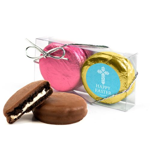 Easter Blue Cross 2Pk Pink & Gold Foiled Chocolate Covered Oreo Cookies