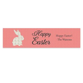 Personalized Easter Floral Bunny 5 Ft. Banner