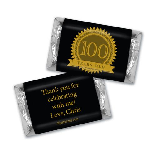 Milestones Personalized Hershey's Miniatures Wrappers 100th Birthday Favors