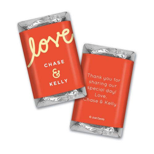 Personalized Hershey's Miniatures Script Love Wedding Favors