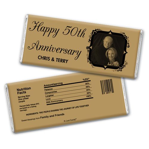 Anniversary Personalized Chocolate Bar Wrappers 50th Anniversary Candy - Tomorrow & Forever Party Favors & Wrapper