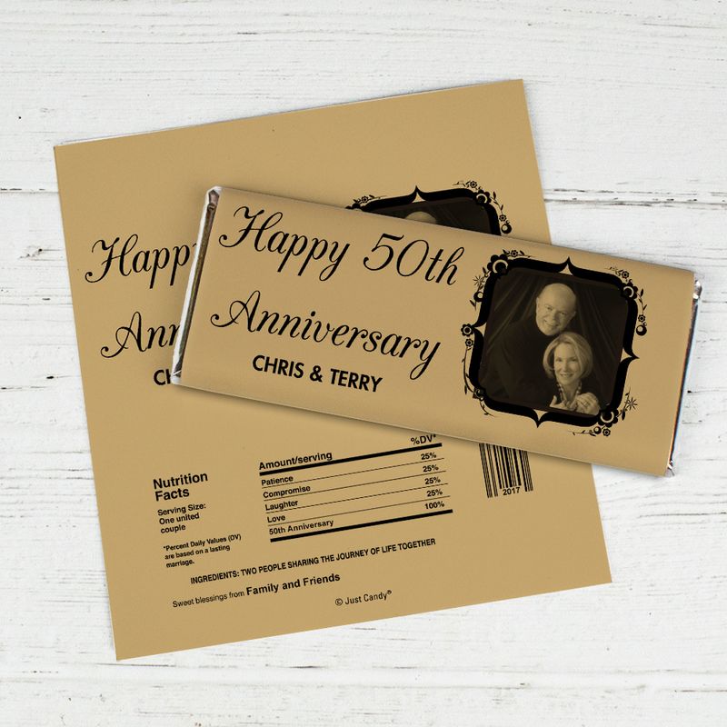 Anniversary Personalized Chocolate Bar Wrappers 50th Anniversary Candy ...