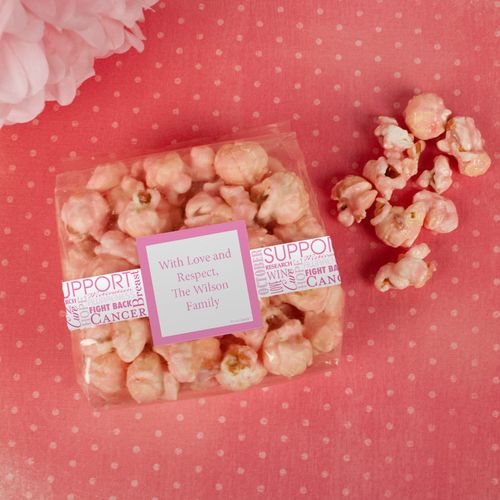 Breast Cancer Awareness Strength in Words Candy Coated Popcorn 3.5 oz Bags