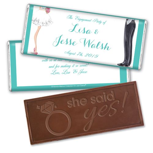 Personalized Bonnie Marcus Engagement Chic Wedding Couple Chocolate Bar & Wrapper