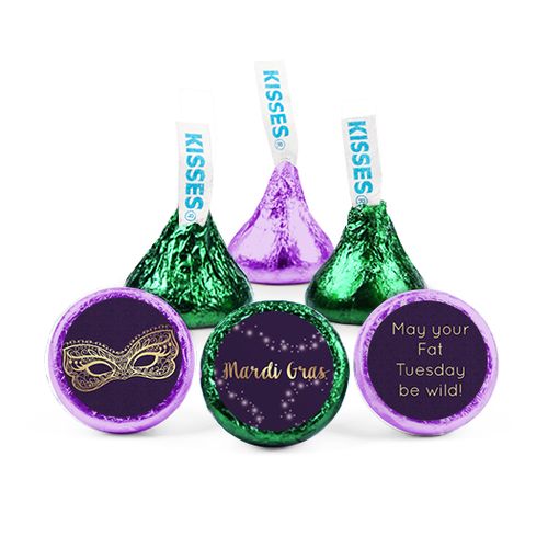 Personalized Mardi Gras Golden Elegance Hershey's Kisses