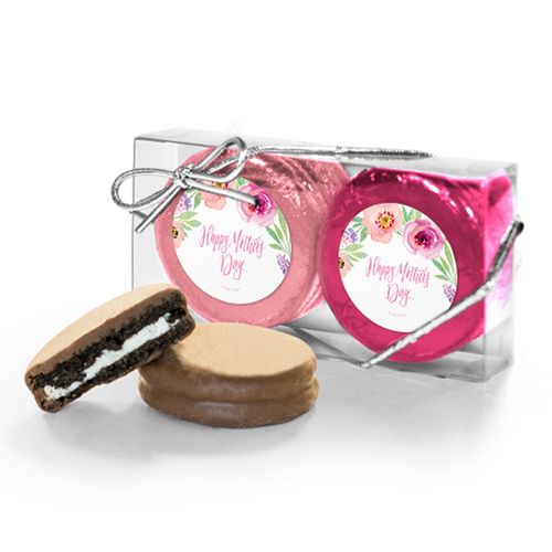 Bonnie Marcus Collection Mother's Day Floral Embrace 2PK Chocolate Covered Oreo Cookies
