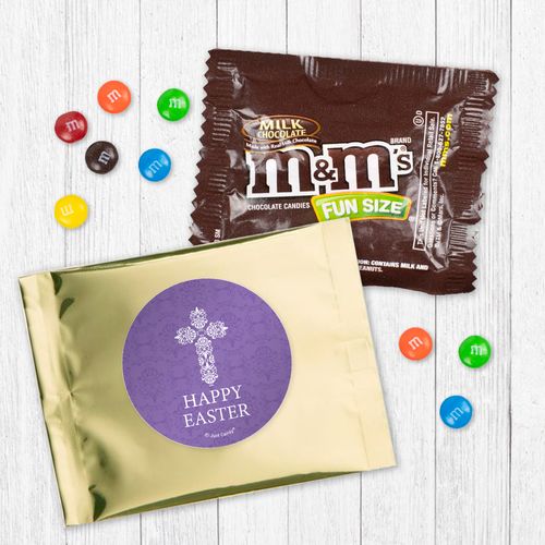 Personalized Easter Purple Cross Milk Chocolate M&Ms