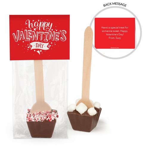 Personalized Valentine's Day Hearts and Hugs Hot Chocolate Spoon