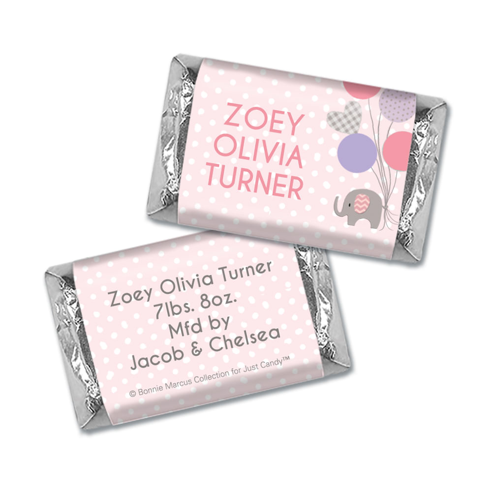 Girl Birth Announcement | Personalized MINIATURES Wrappers | Baby ...