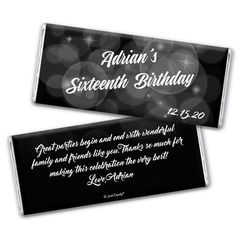 Birthday Personalized Chocolate Bar Wrappers Bubbles & Dots