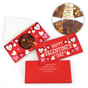 Personalized Bonnie Marcus Valentine's Day Fluttering Hearts Gourmet Infused Belgian Chocolate Bars (3.5oz)