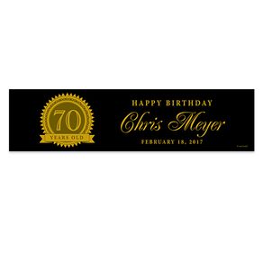 Personalized Birthday 70th Certificate 5 Ft. Banner