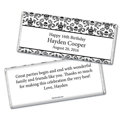 Birthday Personalized Chocolate Bar Jacquard Pattern