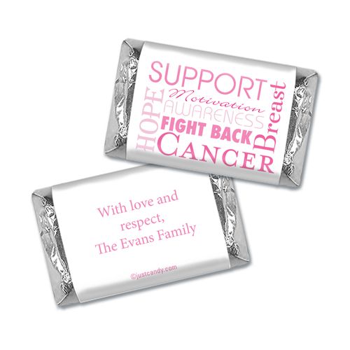 Breast Cancer Awareness Personalized Hershey's Miniatures Wrappers Breast Cancer Words for a Cure