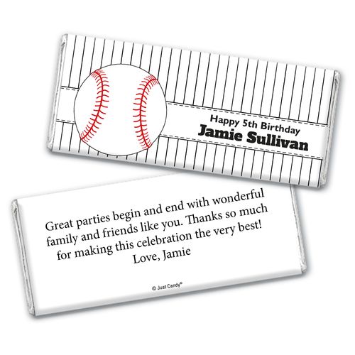 Birthday Personalized Chocolate Bar Wrappers Baseball Party