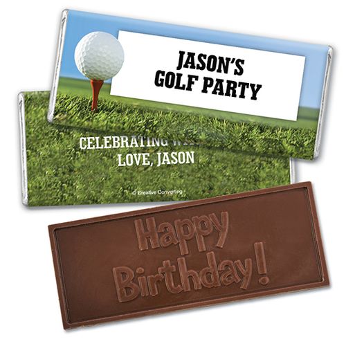 Personalized Birthday Golf Embossed Happy Birthday Chocolate Bar