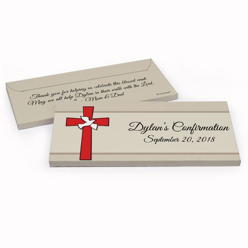 Deluxe Personalized Confirmation Red Cross Chocolate Bar in Gift Box