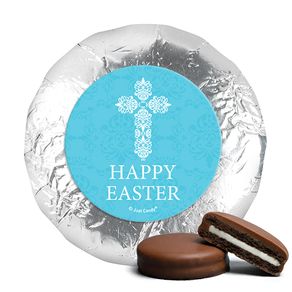 Personalized Easter Blue Cross Milk Chocolate Covered Oreos