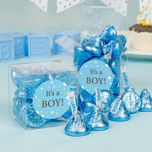Baby Boy Birth Announcement Bubbles Clear Gift Box