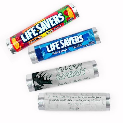 Personalized Wedding Contemporary Foliage Lifesavers Rolls (20 Rolls)